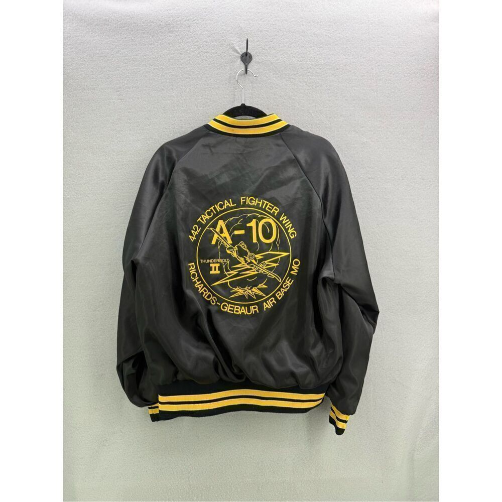 Vtg 442 Tactical Fighter Wing Sq Jacket Men’s Satin Pla-Jac Richards Gebaur Air - Picture 1 of 10